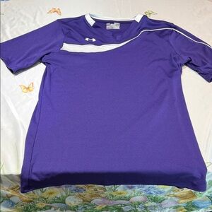 Under Armour Purple and White Short Sleeve Jersey